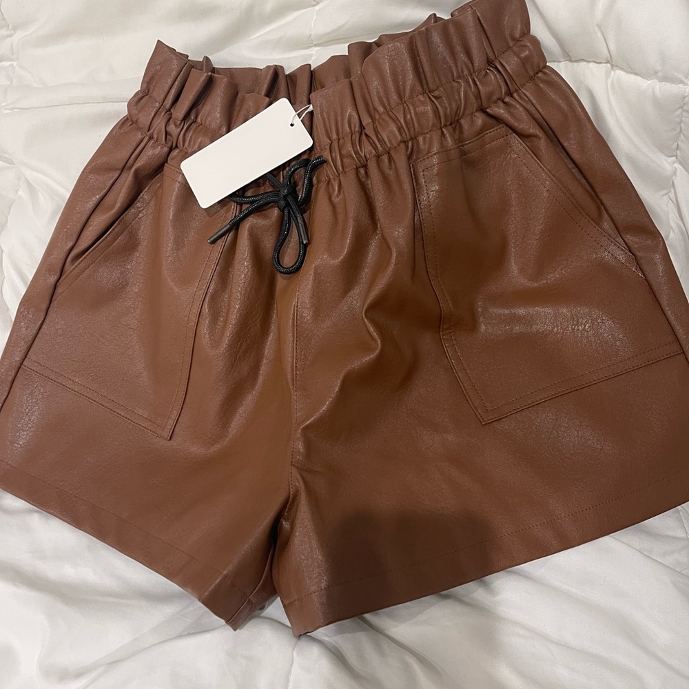 Faux Leather Shorts
